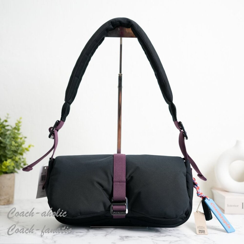 NWT Coach Coachtopia CQ859 Loop Puffy Wavy Dinky Bag in Black